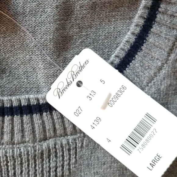 Men's Brooks Brothers L Knit Sweater Gray - Picture 4 of 6